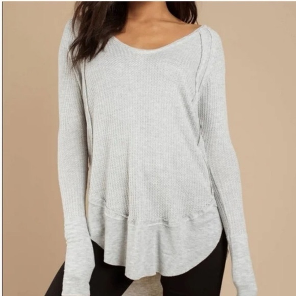 We The Free Free People Katalina Thermal in Mineral Gray Super Soft - Picture 3 of 8